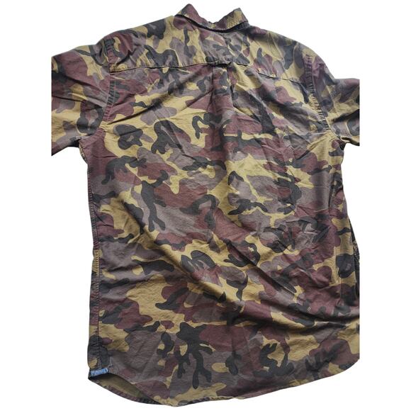 GAP Modern Oxford Shirt Womens XL Camo Long Sleeve Tapered Fit Camouflage Button - Picture 6 of 10